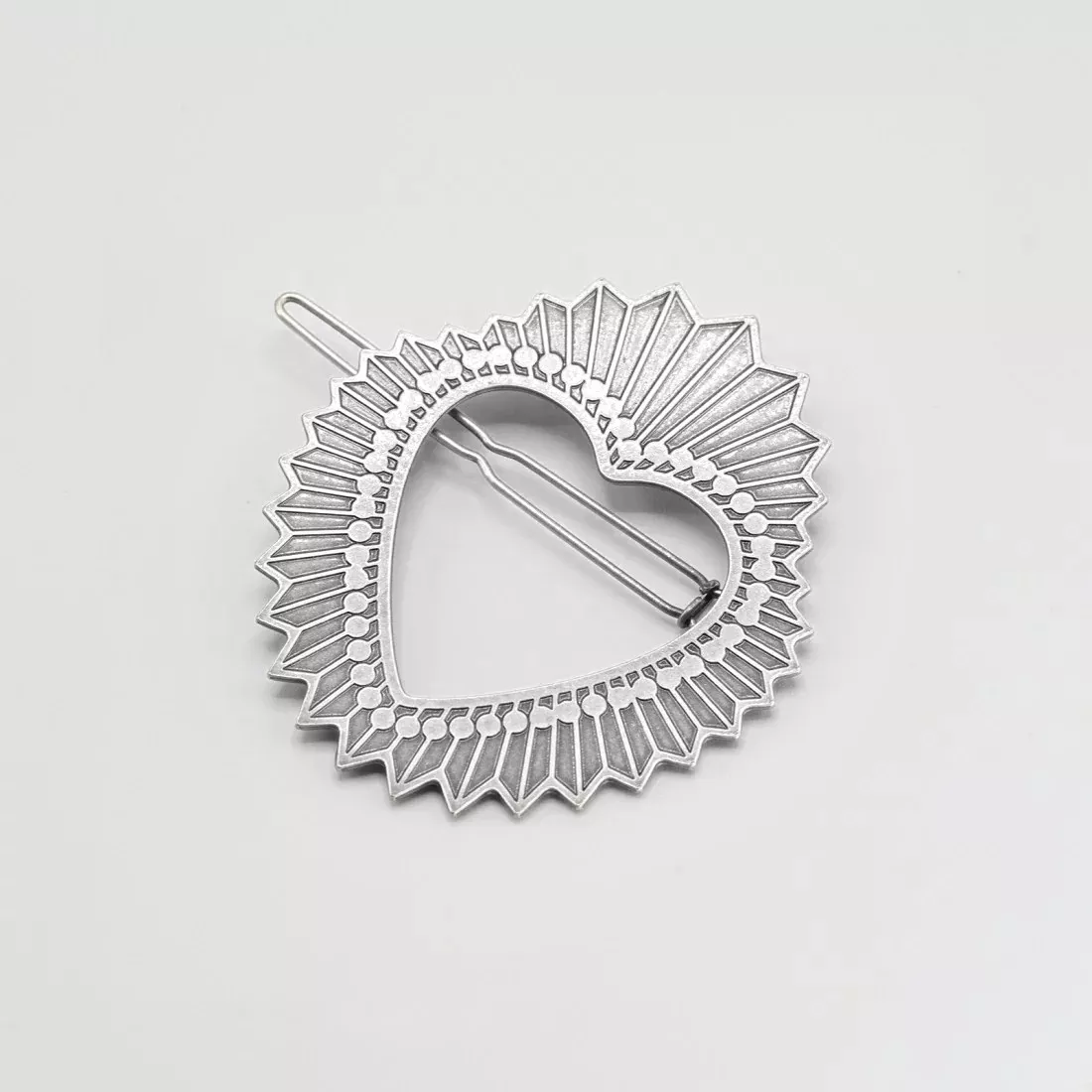 GYPSO I Sacred Heart Hair Barrette - Frida - Antique Silver