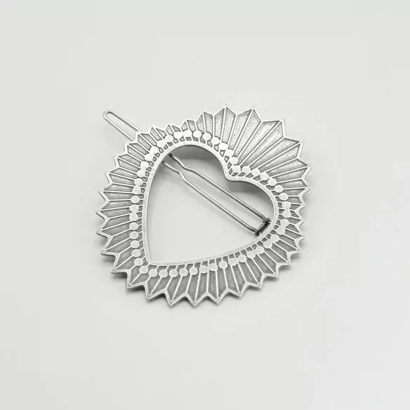 GYPSO I Sacred Heart Hair Barrette - Frida - Antique Silver