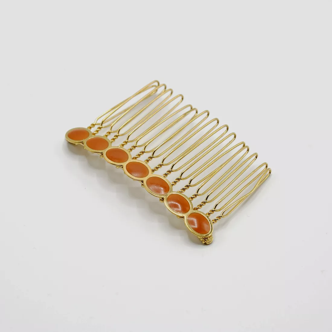 GYPSO I Enamelled vintage hair clip - Joséphine - Gilded - Camel