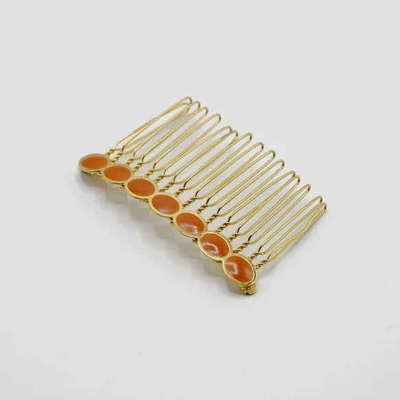 GYPSO I Enamelled vintage hair clip - Joséphine - Gilded - Camel