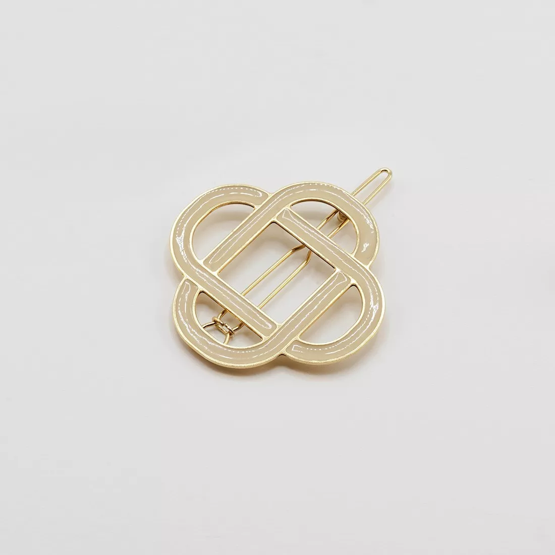 GYPSO I Barrette cheveux fins émaillée - Clemence - Doré - Champagne