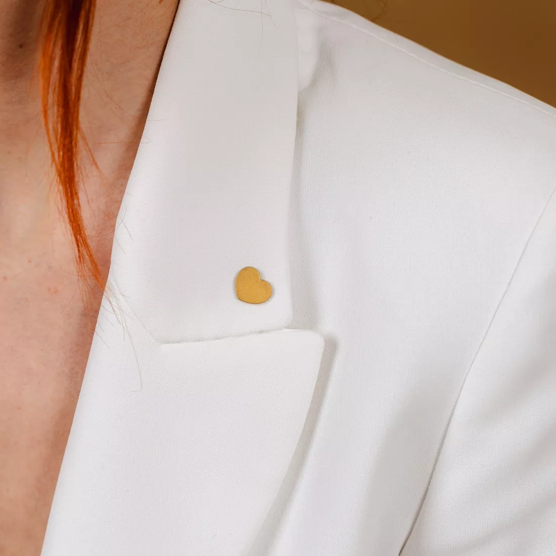 GYPSO I Heart-shaped pin - Bisou - Brushed Gold