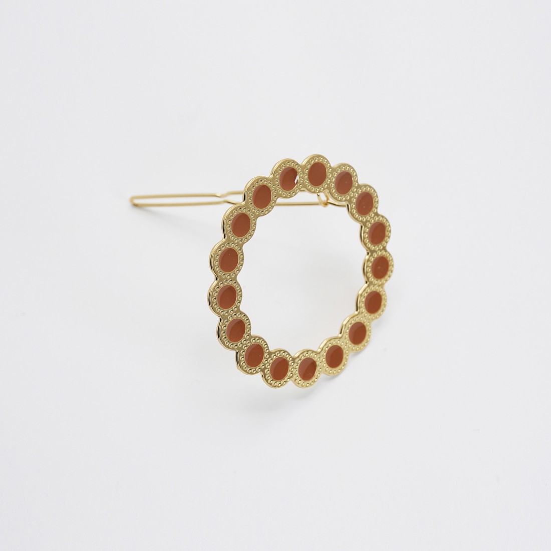 Barrette cheveux ronde émaillée Fanette – Effet bijou