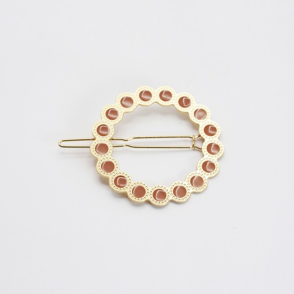 Barrette cheveux ronde émaillée Fanette – Effet bijou