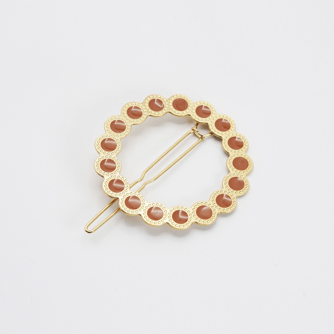 Barrette cheveux ronde émaillée Fanette – Effet bijou
