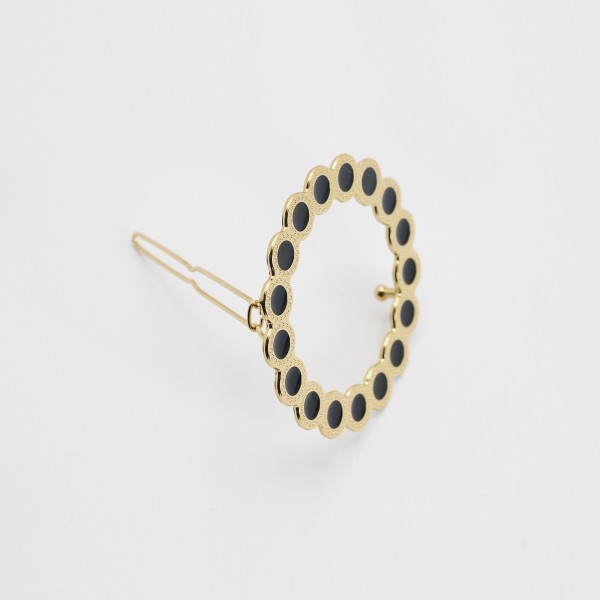 Barrette cheveux ronde émaillée Fanette – Effet bijou