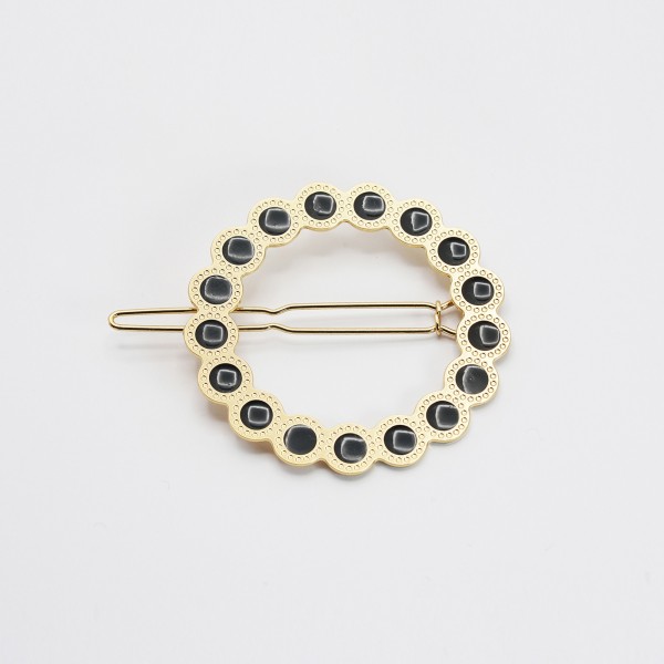 Barrette cheveux ronde émaillée Fanette – Effet bijou