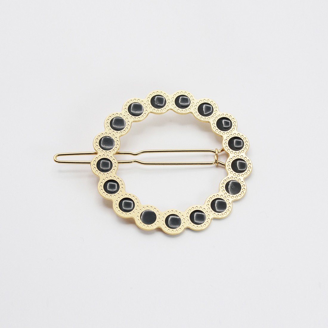 Barrette cheveux ronde émaillée Fanette – Effet bijou