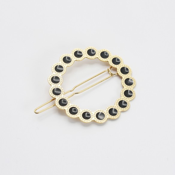 Barrette cheveux ronde émaillée Fanette – Effet bijou
