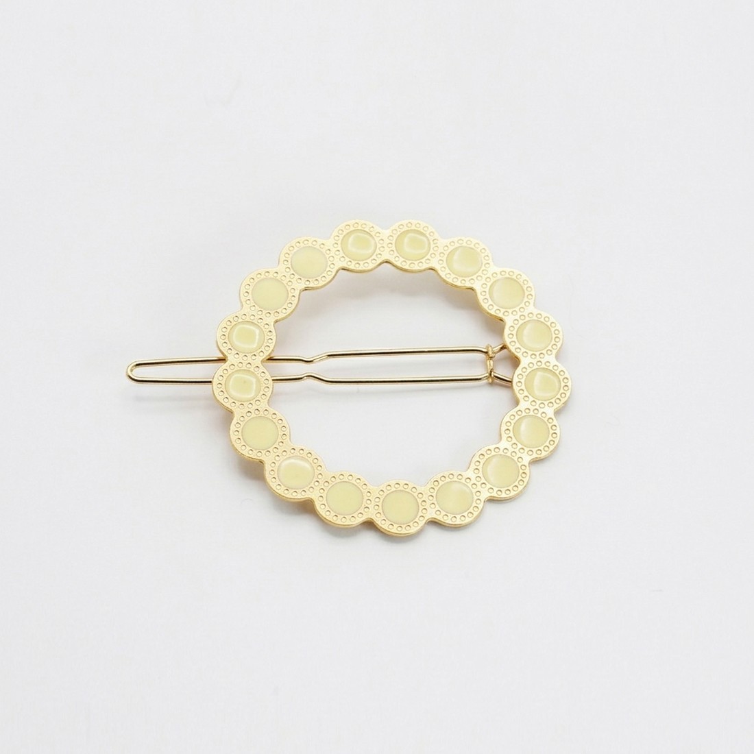 Barrette cheveux ronde émaillée Fanette – Effet bijou
