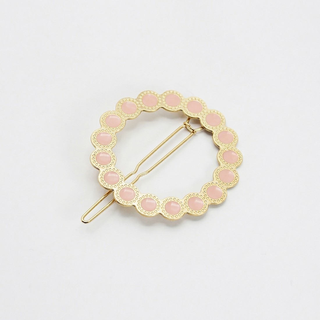 Barrette cheveux ronde émaillée Fanette – Effet bijou