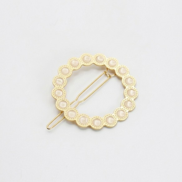 Barrette cheveux ronde émaillée Fanette – Effet bijou