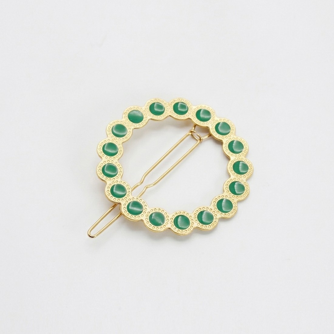 Barrette cheveux ronde émaillée Fanette – Effet bijou