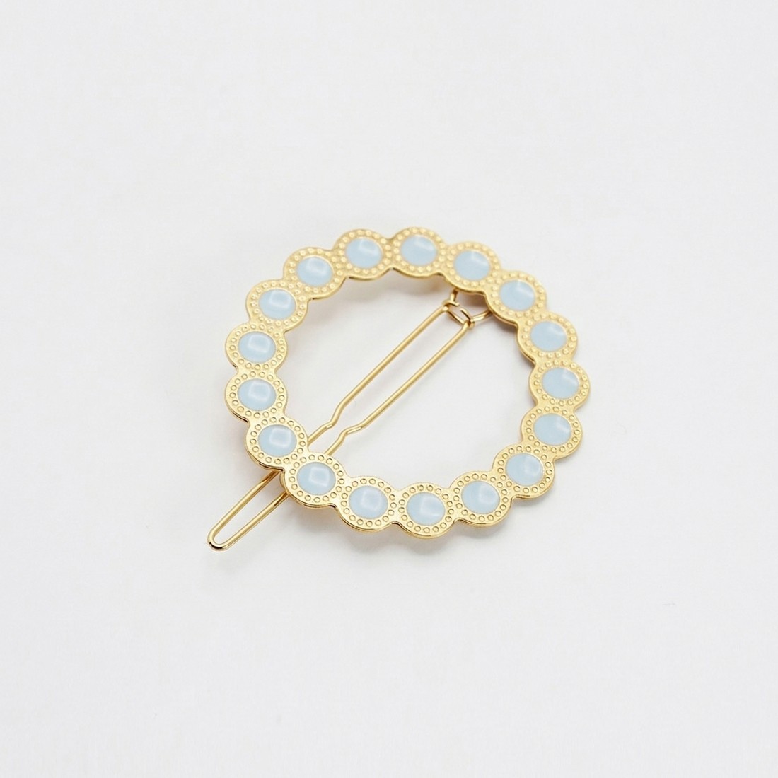 Barrette cheveux ronde émaillée Fanette – Effet bijou