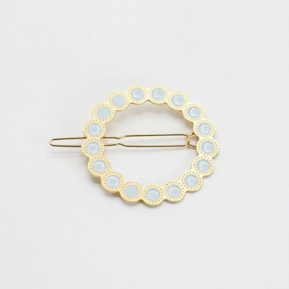 Barrette cheveux ronde émaillée Fanette – Effet bijou