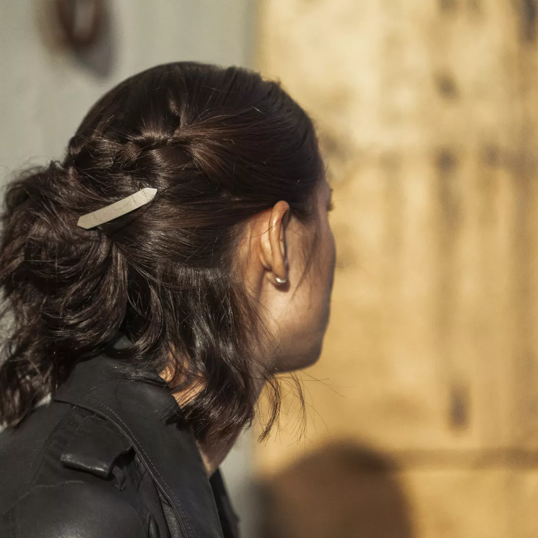 GYPSO I Barrette cheveux clip discrète - Emma - Doré Brossé