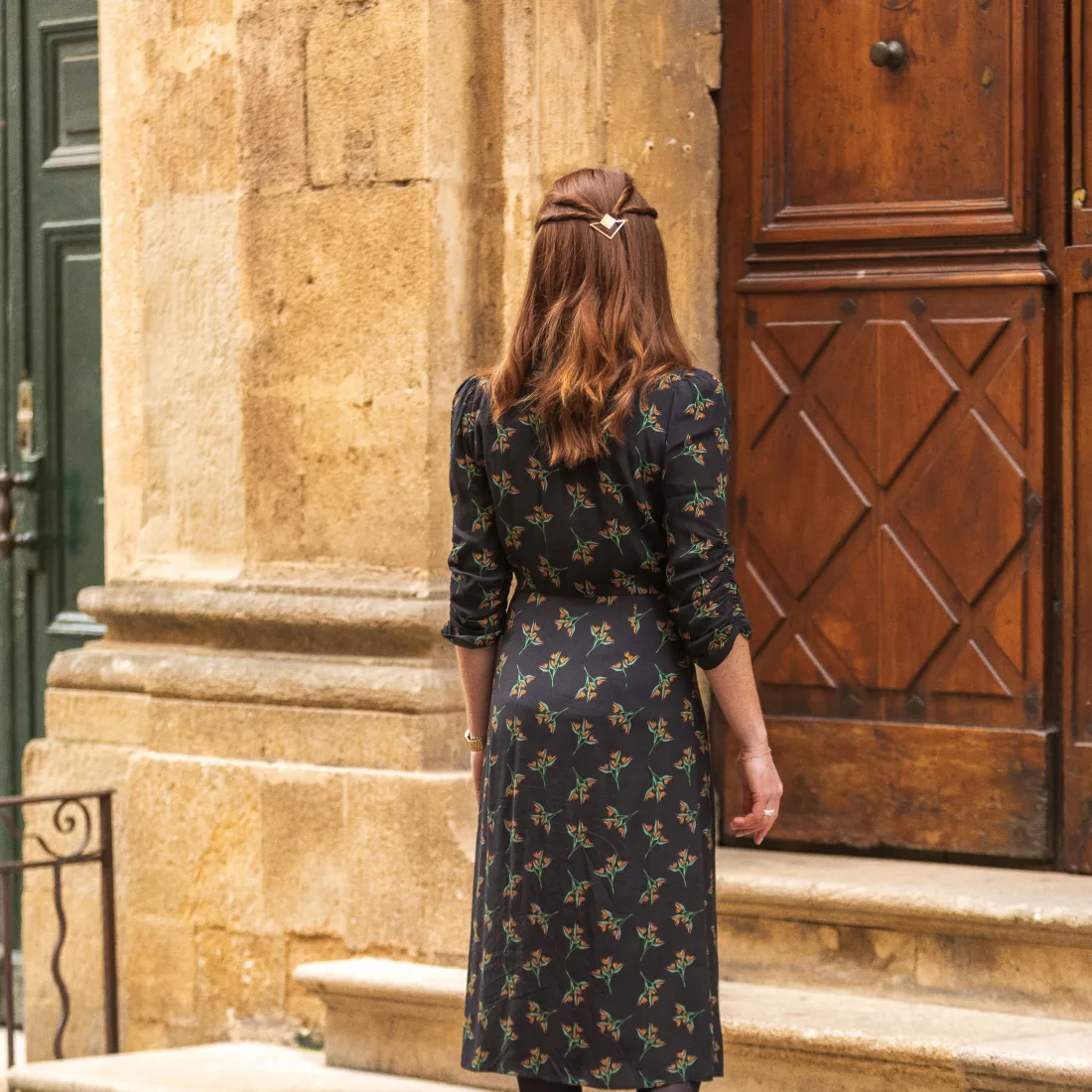 GYPSO I Barrette cheveux gémétrique triangle - Eugénie - Laiton Mat