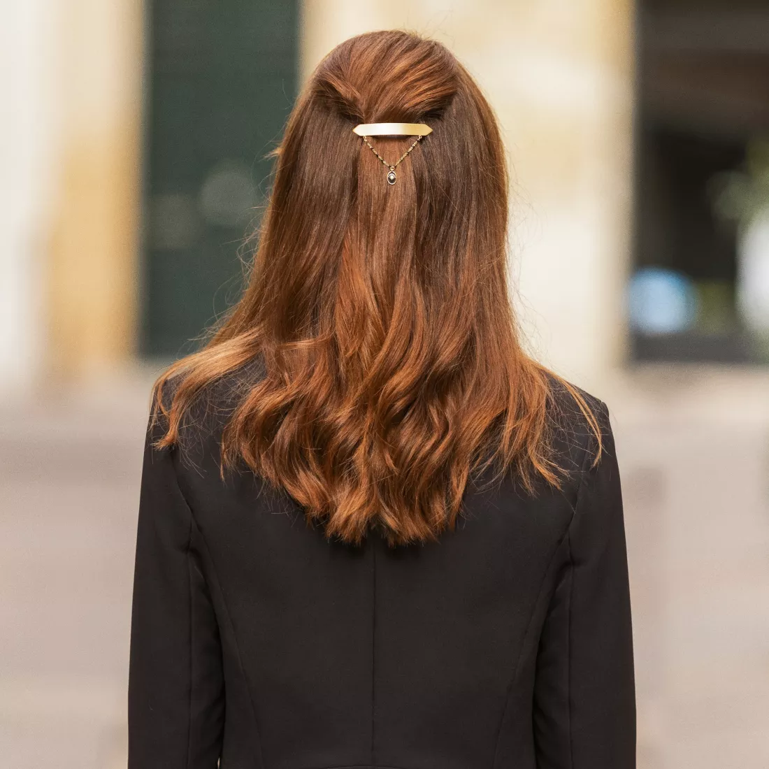 GYPSO I Original hair clip with pendant - Hortense - Brushed Gold - Cross