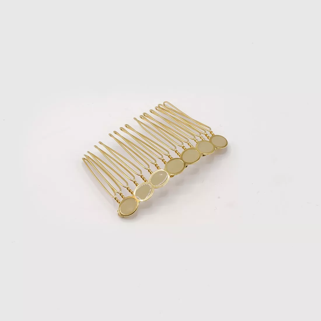 GYPSO I Barrette enamelled vintage hair comb - Joséphine - Gilded - Champagne