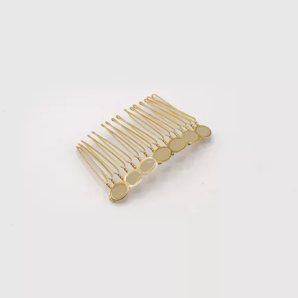 GYPSO I Barrette enamelled vintage hair comb - Joséphine - Gilded - Champagne