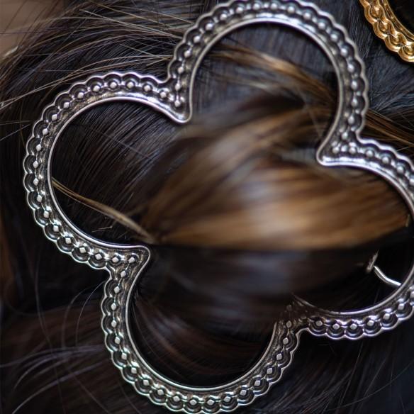 GYPSO I Barrette chic fine hair - Juliette - Antique Silver