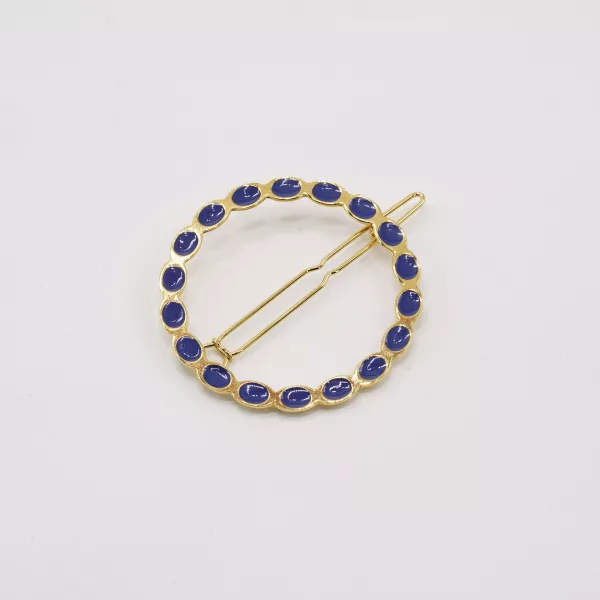 GYPSO I Barrette cheveux fins émaillée - Appoline - Doré - Bleu Cobalt 2