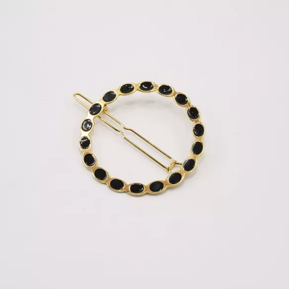 GYPSO I Barrette cheveux fins émaillée - Appoline - Doré - Noir
