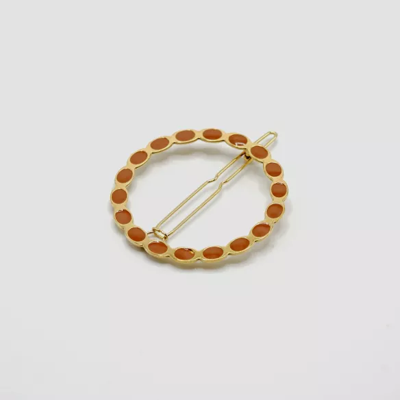 GYPSO I Enamelled fine hair clip - Appoline - Doré - Camel